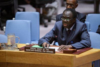Michel Kafando, Envoyé spécial du Secrétaire général de l’ONU pour le Burundi, s’adresse au Conseil de sécurité.