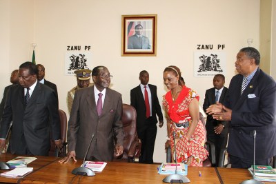President Robert Mugabe, First Lady Grace Mugabe and Vice Presidents Emmerson Mnangagwa and Phelekezela Mphoko.
