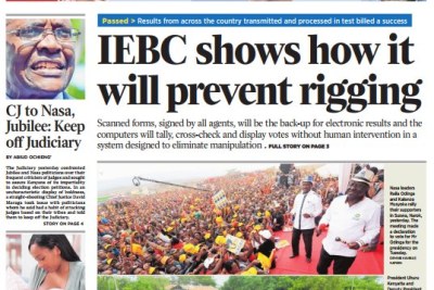 Daily Nation cover page.
