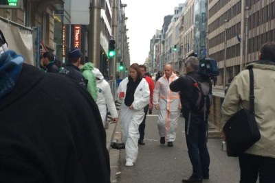 Crews arrive in Brussels to assess damage to the Maelbeek metro station (file photo).
