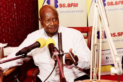 President Museveni on radio on Sunday night in Masaka.