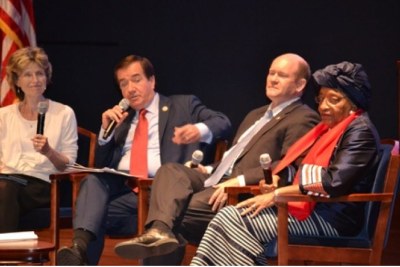 Following her final U.S. address as Liberia's president,  Ellen Johnson Sirleaf took part in a panel discussion at the U.S. Capitol with Sen. Chris Coons and Rep. Ed Royce, with Tami Hultman of AllAfrica moderating.
