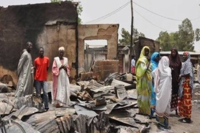 (Image d'archives) - Une des villes du Nord-Est incendiées par les terroristes de Boko Haram.