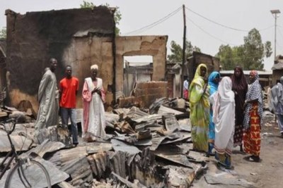 (Photo d'archives) - Une des villes du nord-est incendiée par des terroristes de Boko Haram