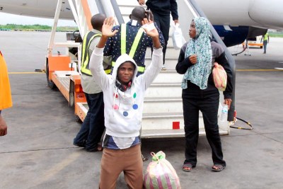 One of the 164 returnees from Libya.