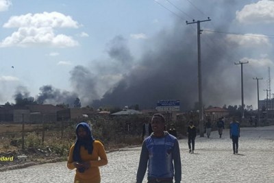 Businesses and schools are closed, and transport was disrupted to and from Lege T'afo, on the eastern outskirt of Addis Abeba, as the stay-at-home protest in Oromia enters its second day.