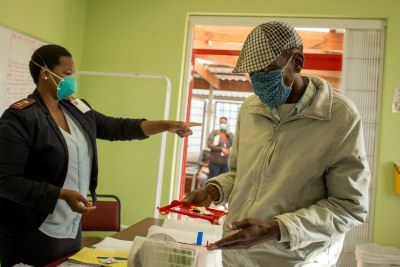 A South African  XDR-TB patient receiving his Bedaquiline and delamanid.