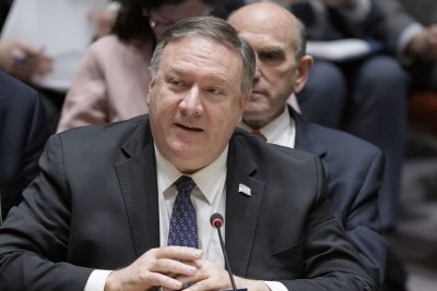 Mike Pompeo, Secretary of State of the United States of America, addresses the Security Council meeting on the situation in Venezuela.