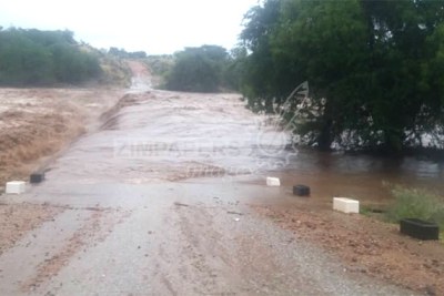 The flooded Odzi River in Zimbabwe.