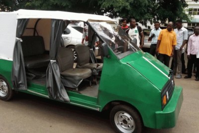 The five-seater electric car produced by the Engineering Faculty of University of Nigeria, Nsukka.
