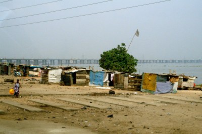 Dwellings on the shores of the Lagos Lagoon (file photo).