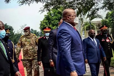 Le président Félix Tshisekedi lors de l'ouverture de l'école de guerre à Kinshasa, le mardi 5 janvier 2021.