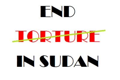 End torture in Sudan' banner