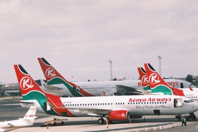 Kenya Airways planes at Jomo Kenyatta International Airport in 2009 (file photo).