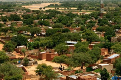 A landscape view of El Geneina town, the capital of West Darfur, Sudan.