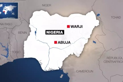 Localisation de Warji, au Nigeria.