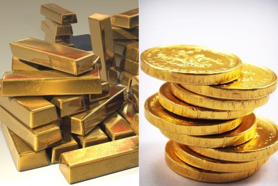 Lingots d’or et pièces de monnaie (Fichier photo).