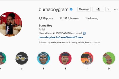 Burna Boy instagram's page.