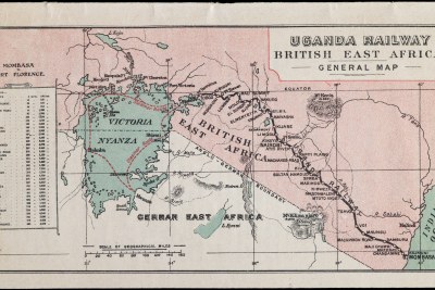 Map of the Uganda Railway, Mombasa to Port Florence, British East Africa, 1909.