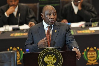 President Cyril Ramaphosa delivers his State of the Nation address, February 9, 2023.