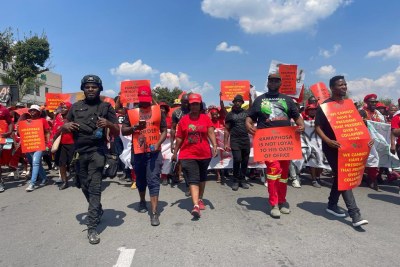 Economic Freedom Fighters take to the streets during the 