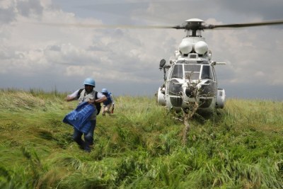 Un hélicoptère de la MONUSCO atterrit à Beni dans la région du Nord-Kivu en RD Congo (photo d'archives)