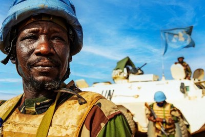 Des Casques bleus de la MINUSMA à Ménaka, dans l'est du Mali (photo d'archives)..