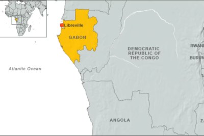 Gabon on map.