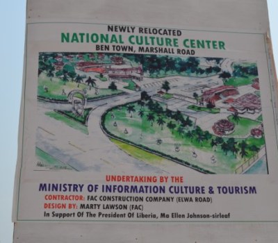 A new culture center is being constructed at in Ben Town, on the Road to Marshall, Liberia